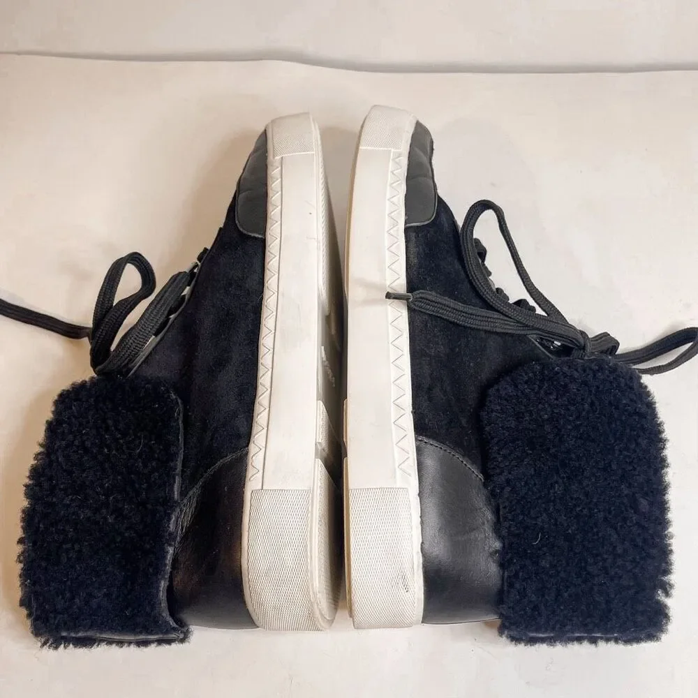 Via Spiga Shearling Black Sneakers Size 10‎